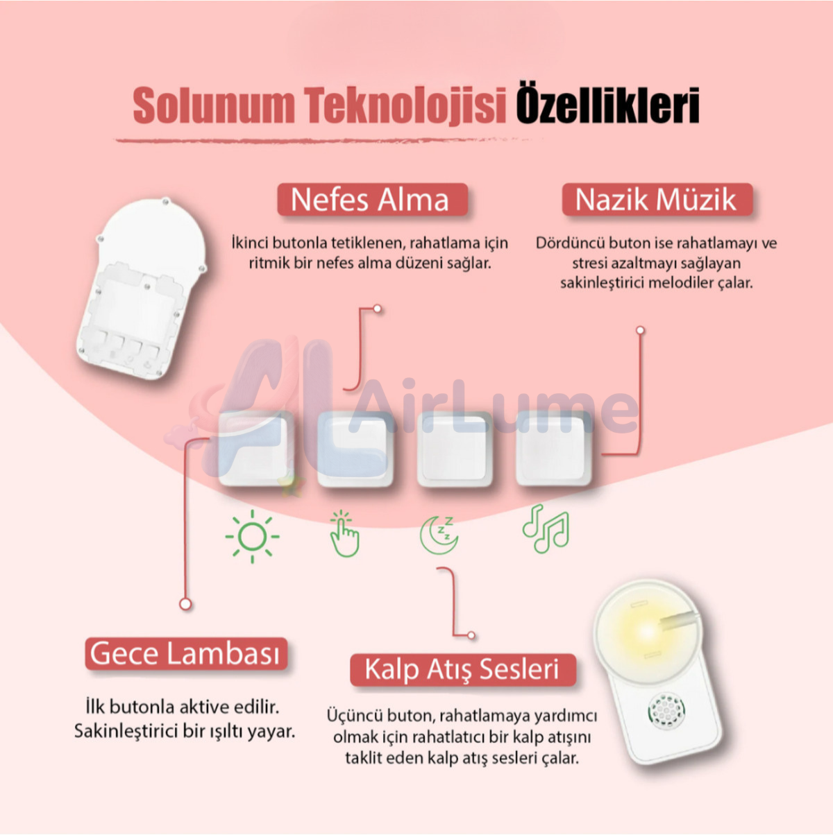 AirLumie™ -Nefes Alan Peluş Uyku Arkadaşım Stitch